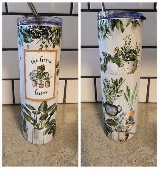20oz Skinny Straight "The Green Queen" Tumbler