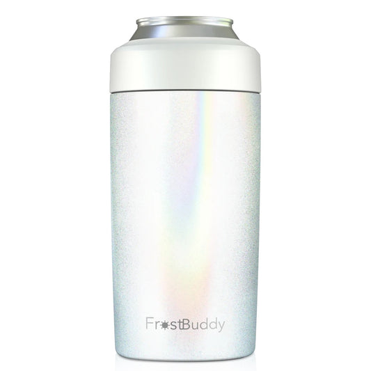 FrostBuddy® Universal 2.0 Can Koozie - White Glitter